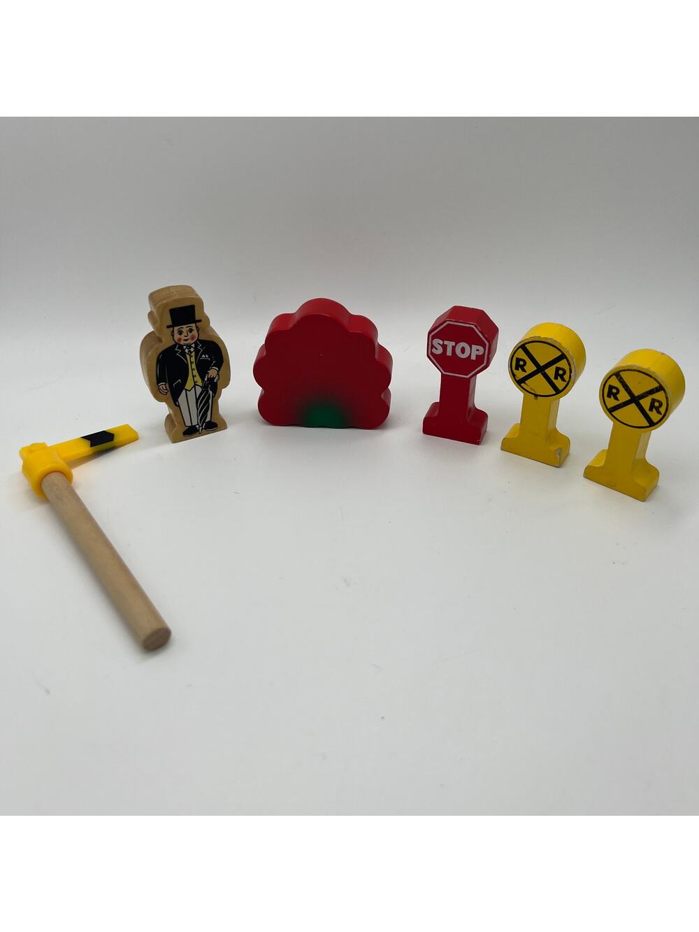 Thomas Wooden Train Figure Lot of 6 Sir Topham Hatt Signs Bush 2001 Gullane VTG